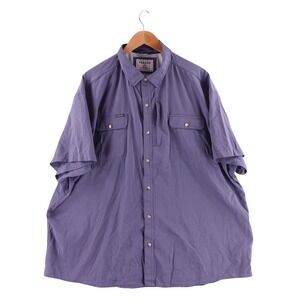 Poncho Outdoors Men 3XL Regular Fit Fishing Shirt Short Sleeve Blue Magnetic Pkt